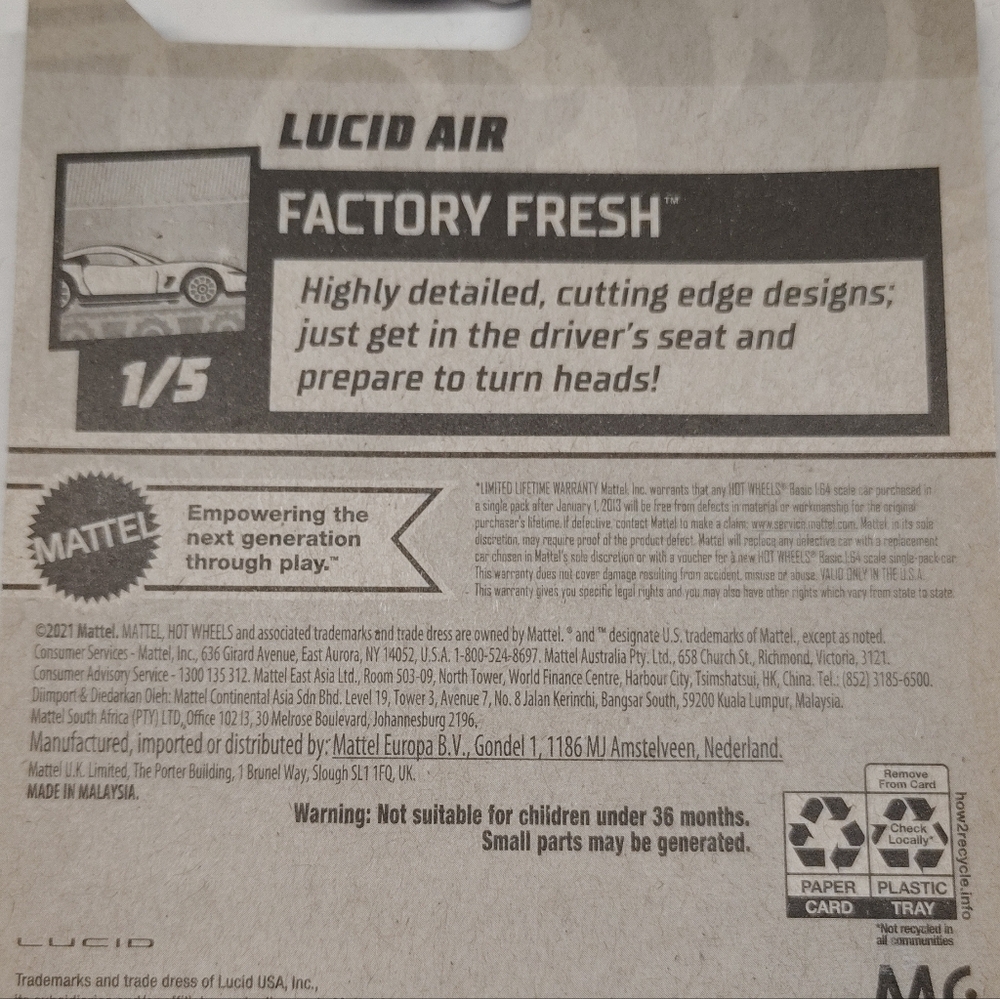 Lucid Air Hot Wheels Factory Fresh Series 1/5 Black - Picture 10 of 11